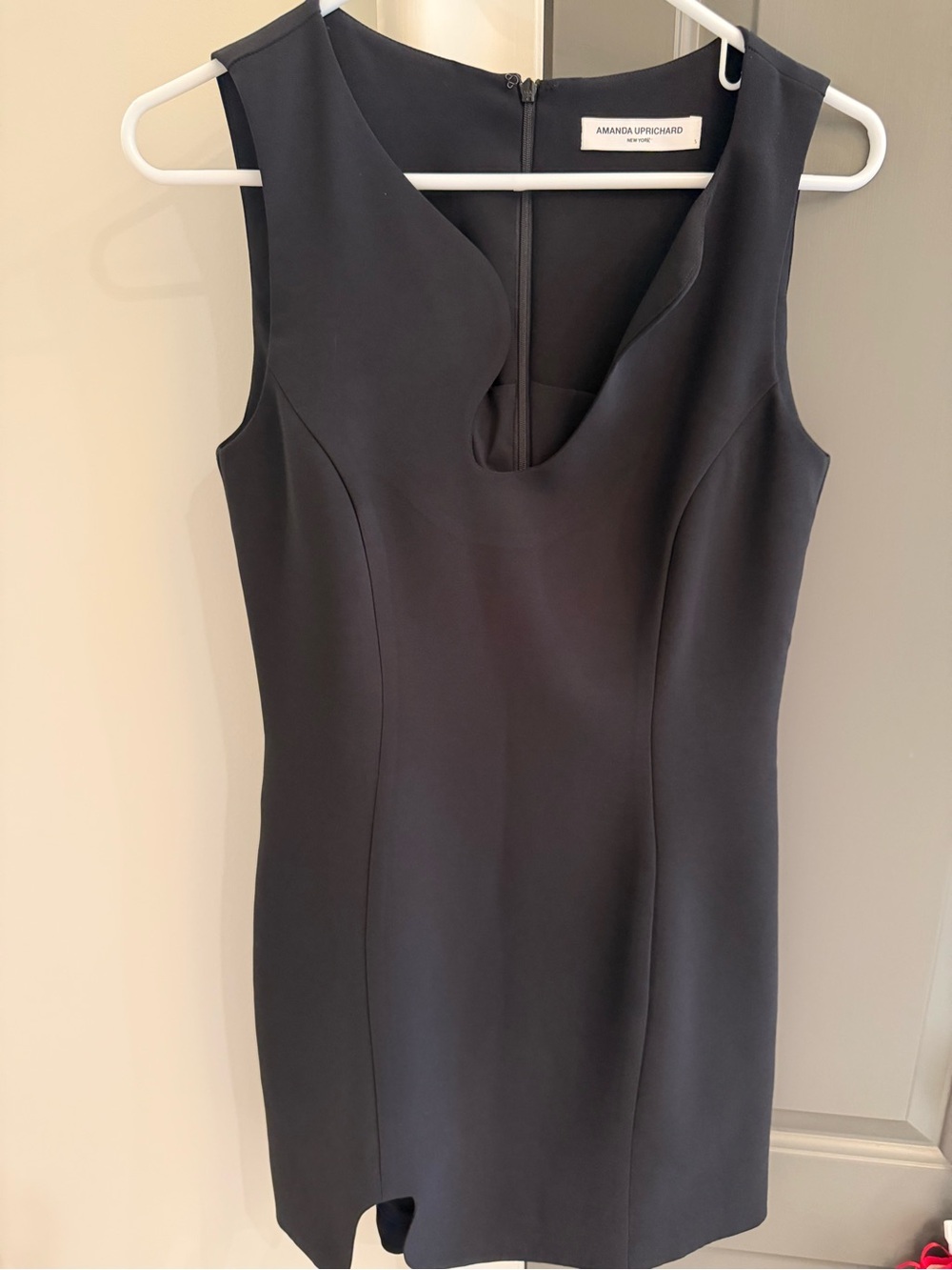 Amanda Uprichard Black Scoop Neck Mini Dress